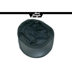 Black Jungle DOBBYN  Schirmm&uuml;tze Cap Schieberm&uuml;tze Flatcap Lederm&uuml;tze M&uuml;tze Ledercap Flat caps Schwarz XL (61-62 cm)