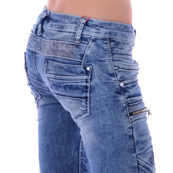 Cipo &amp; Baxx WD 200 Damen Frauen Jeans Denim Jeanhose Zipper blau blue Slim Fit W27 L34