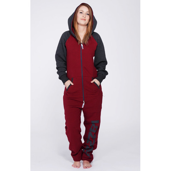 Lazzzy &reg; DUO Claret red / Graphite Jumpsuit Onesie Overall