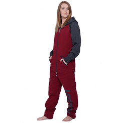 Lazzzy &reg; DUO Claret red / Graphite Jumpsuit Onesie Overall