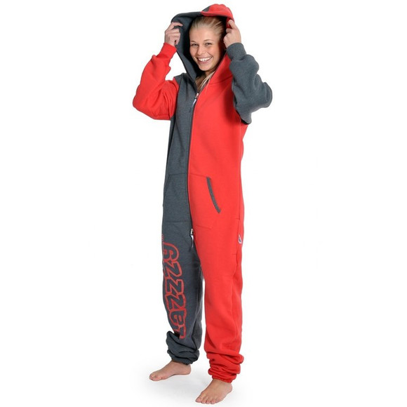 Lazzzy &reg; Graphite / Red Jumpsuit Onesie Overall