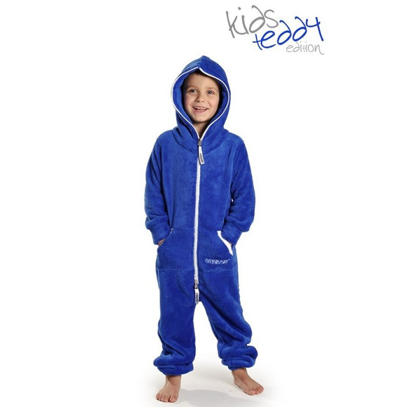 Lazzzy &reg; Royal Blue Teddy Kids Jumpsuit Onesie Overall