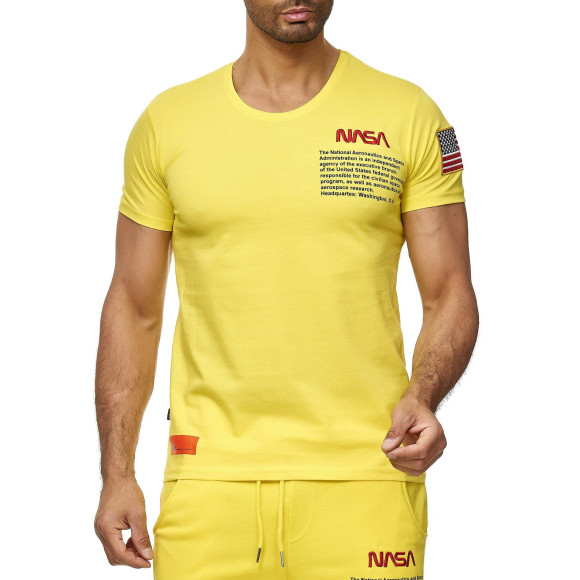 Redbridge Herren T-Shirt & Shorts Jogginganzug Kurze Hose Sweat Pants NASA Logo 