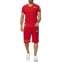 Red Bridge Herren T-Shirt und Shorts Jogginganzug Kurze Hose Set Sweat Pants NASA Logo