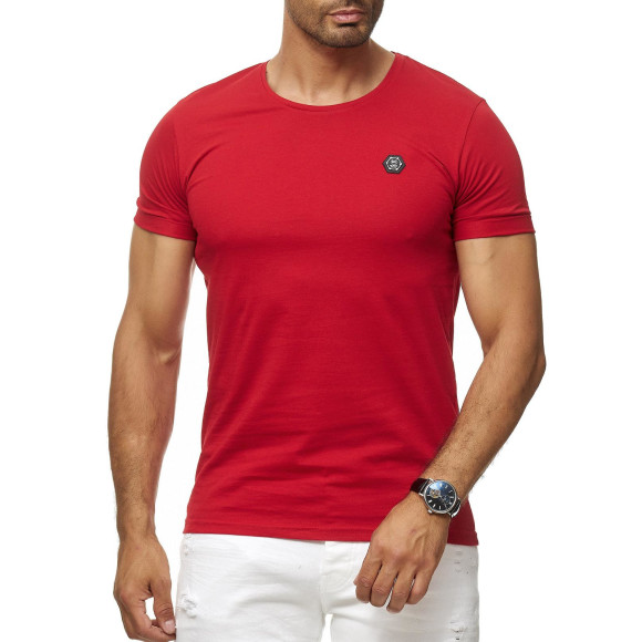 Red Bridge Herren T-Shirt Basic Kurzarm Shirt Umgekrempelt