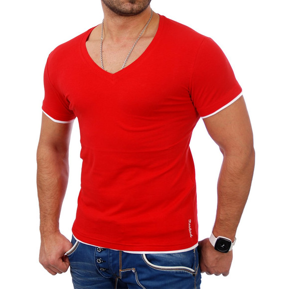 Reslad Herren T-Shirt Miami RS-5050 Rot-Wei&szlig; L