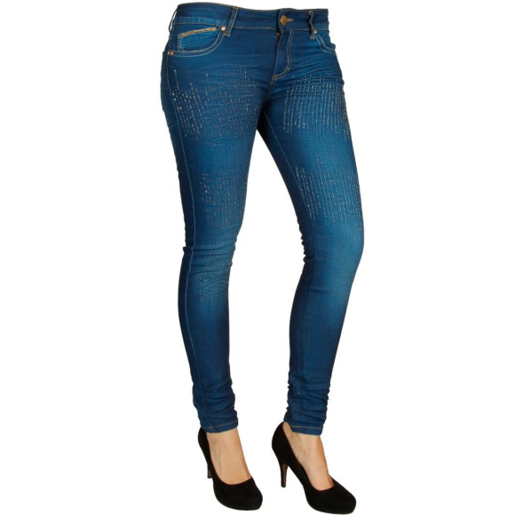 Red Bridge Damen Groovy Line Knit Jeans Hose Pants blau W27 L34