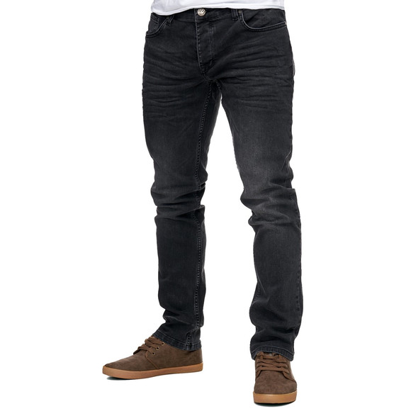 Reslad Jeans-Herren Slim Fit Basic Style Stretch-Denim Jeans-Hose RS-2063 Schwarz W36 / L30