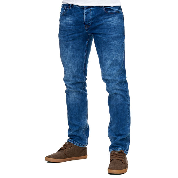 Reslad Jeans-Herren Slim Fit Basic Style Stretch-Denim Jeans-Hose RS-2063 Blau W32 / L30