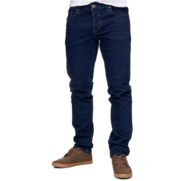 Reslad Jeans-Herren Slim Fit Basic Style Stretch-Denim Jeans-Hose RS-2063 Dunkelblau W29 / L30