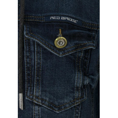 Red Bridge Herren Jeans Jacke Sweatjacke mit Kapuze Premium RB Denim Blau - Anthrazit S