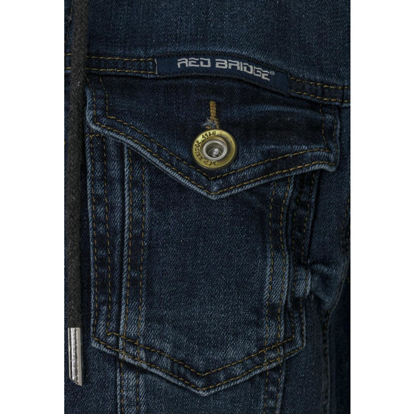 Red Bridge Herren Jeans Jacke Sweatjacke mit Kapuze Premium RB Denim Blau - Anthrazit XL