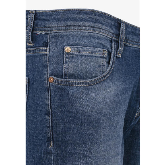 Red Bridge Herren Jeans Hose Slim-Fit Distressed Faded Wave Blau W33 L30
