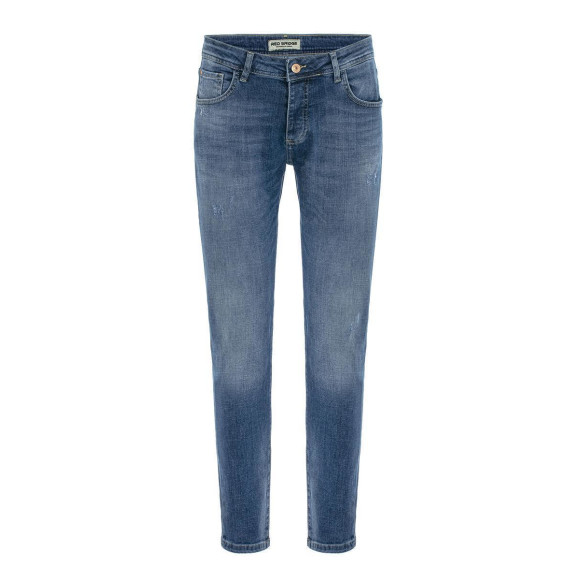 Red Bridge Herren Jeans Hose Slim-Fit Distressed Faded Wave Blau W34 L30