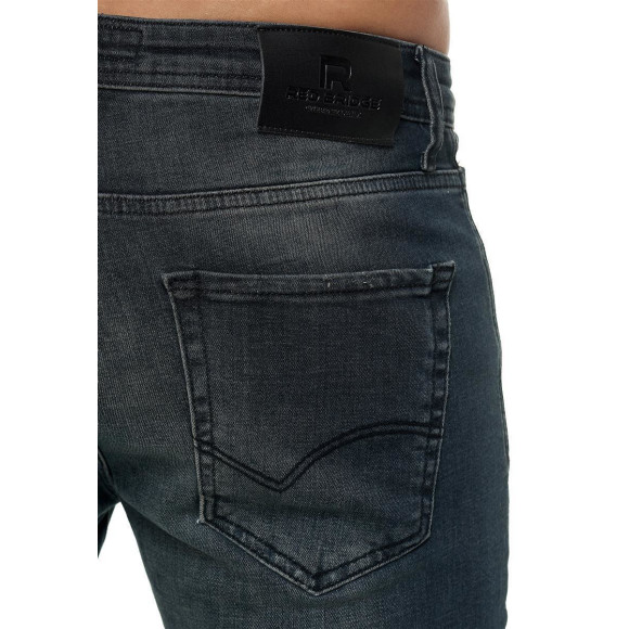 Red Bridge Herren Jeans Hose Slim-Fit Distressed Faded Shiny Schwarz W31 L32