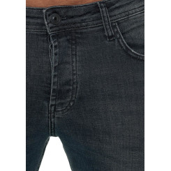 Red Bridge Herren Jeans Hose Slim-Fit Distressed Faded Shiny Schwarz W31 L34