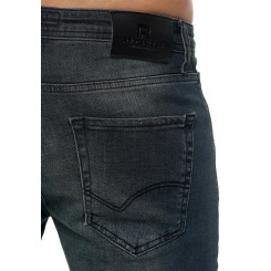 Red Bridge Herren Jeans Hose Slim-Fit Distressed Faded Shiny Schwarz W32 L34