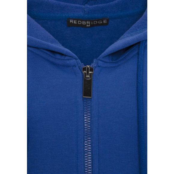 Red Bridge Herren Kapuzenpullover Zip Hoodie mit Reißverschluss Premium Basic Saxeblau S
