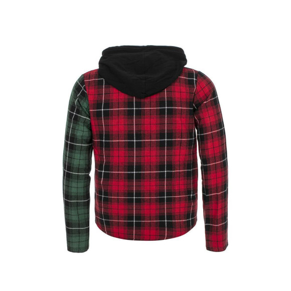 Red Bridge Herren Pullover Sweat-Jacke mit Kapuze Sweatshirt Kariert Rot XL