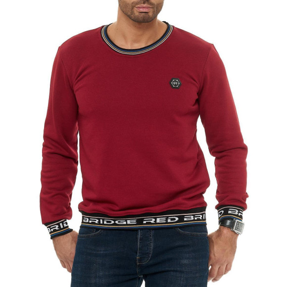 Red Bridge Herren Sweater Pullover Colored Stripes RB Bordeaux S