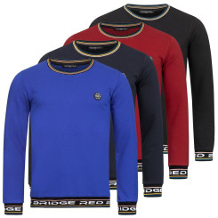 Red Bridge Herren Sweater Pullover Colored Stripes RB Bordeaux XL