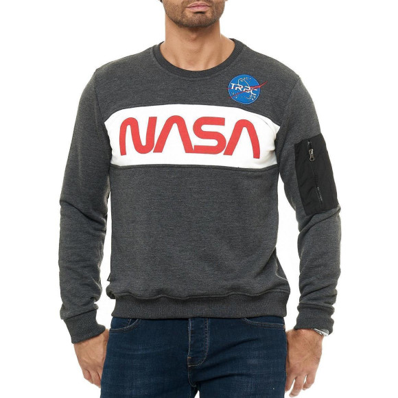 Red Bridge Herren Sweatshirt Pullover NASA Anthrazit L