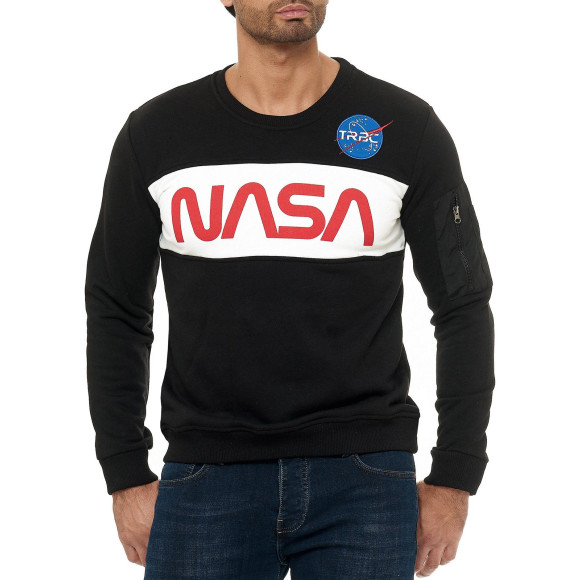 Red Bridge Herren Sweatshirt Pullover NASA Schwarz S