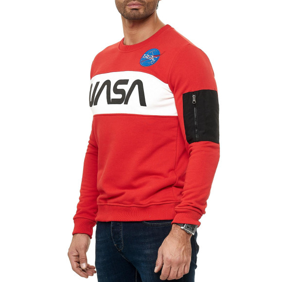 Red Bridge Herren Sweatshirt Pullover NASA Rot L