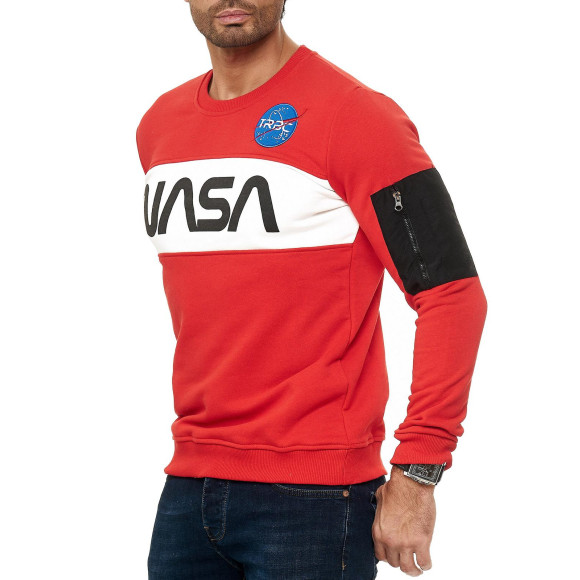 Red Bridge Herren Sweatshirt Pullover NASA Rot XL