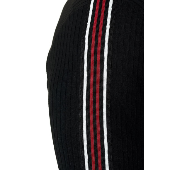 Red Bridge Herren Longsleeve Pullover Slim-Fit Striped Schwarz XL