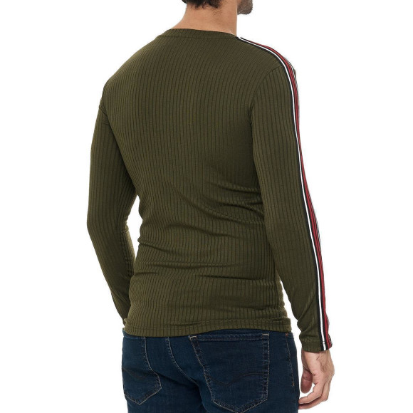 Red Bridge Herren Longsleeve Pullover Slim-Fit Striped Khaki XL