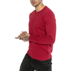 Red Bridge Herren Crewneck Sweatshirt Pullover Premium Basic Bordeaux S
