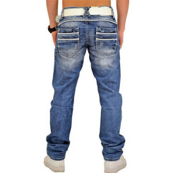 Cipo & Baxx C 1127 Herren Jeans Hose Denim Used Look Regular Jeanshose blau blue