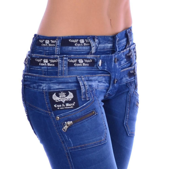 Cipo & Baxx CBW 282 Damen Frauen Jeans Hose Jeanshose blau blue dreifach Bund W26 L32