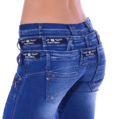 Cipo & Baxx CBW 282 Damen Frauen Jeans Hose Jeanshose blau blue dreifach Bund W30 L32