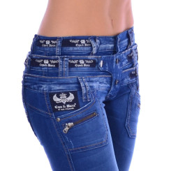 Cipo & Baxx CBW 282 Damen Frauen Jeans Hose Jeanshose blau blue dreifach Bund W28 L34