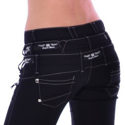 Cipo &amp; Baxx CBW 313 Damen Frauen Jeans Hose Stretch schwarz black dreifach Bund