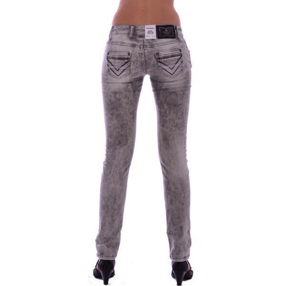 Cipo & Baxx C 46006 Damen Frauen Women Jeans Hose Jeanshose Stretch grey grau W27 L34
