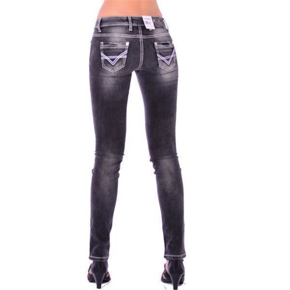 Cipo & Baxx C 46007 Damen Frauen Jeans Hose Jeanshose anthrazit schwarz black