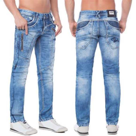 Cipo & Baxx C 1150 Herren Jeans Hose Denim blue blau Zipper Regular Straight Cut