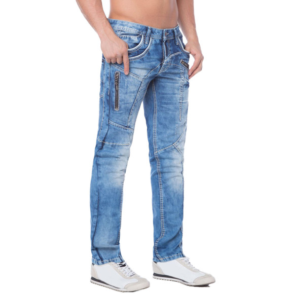Cipo &amp; Baxx C 1150 Herren Jeans Hose Denim blue blau Zipper Regular Straight Cut