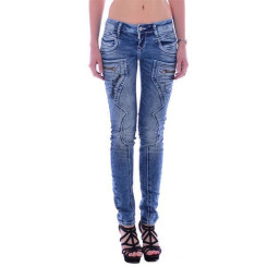 Cipo & Baxx WD 200 Damen Frauen Jeans Denim Jeanhose Zipper blau blue Slim Fit