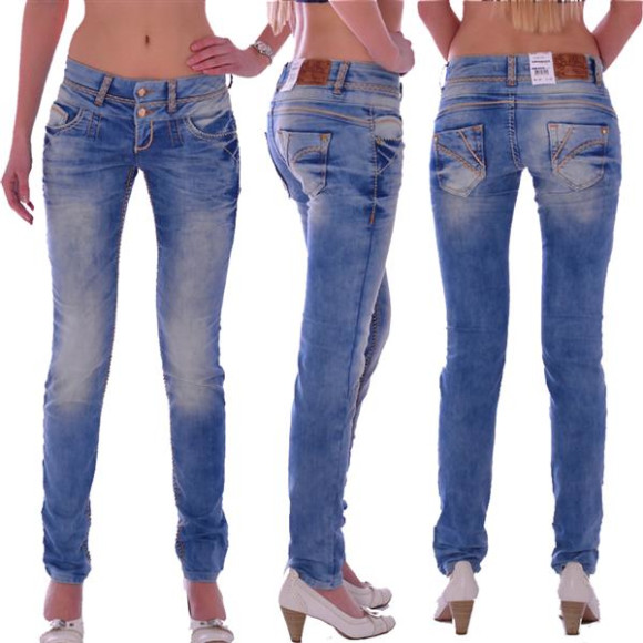 Cipo & Baxx CBW 347A Damen Frauen Jeans Hose Jeanshose Denim blue blau hellblau