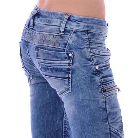 Cipo & Baxx WD 200 Damen Frauen Jeans Denim Jeanhose Zipper blau blue Slim Fit W31 L32