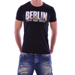 Cipo & Baxx Herren BERLIN T-Shirt CT166 BLACK SCHWARZ M