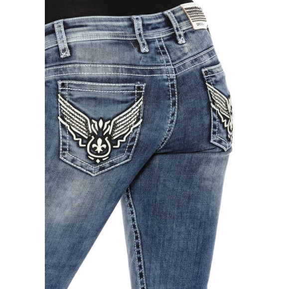 Cipo & Baxx Damen Jeans WD 401 in Skinny-Fit Style
