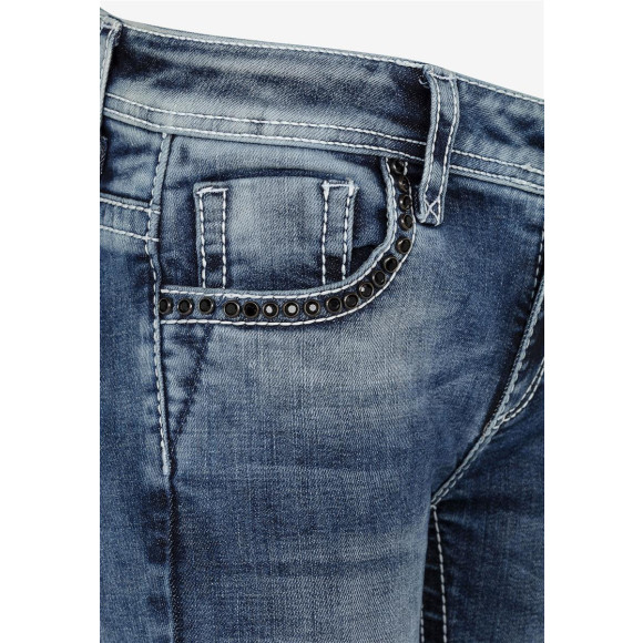 Cipo &amp; Baxx Damen Jeans WD 401 in Skinny-Fit Style