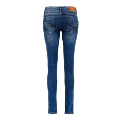 Cipo &amp; Baxx Damen Jeans WD 379 Doppel-Bund-Jeans in Skinny Fit Look