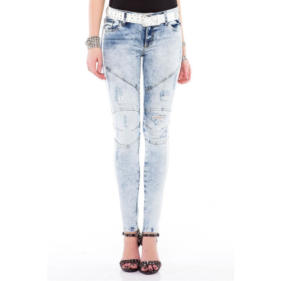 Cipo & Baxx Damen Jeans WD 367 Denim Slim Fit Iceblue...