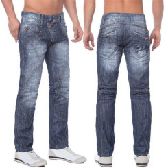 Cipo &amp; Baxx C 751 Herren Denim raw Jeans Hose Jeanshose M&auml;nner Zipper blau blue